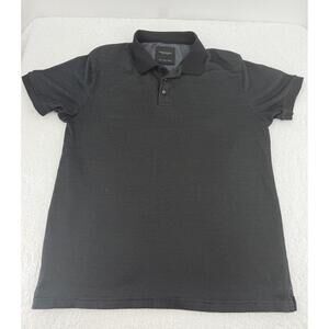 Denim & Flower Ricky Singh Black‎ Short Sleeve Collar Polo Shirt Mens Size Large